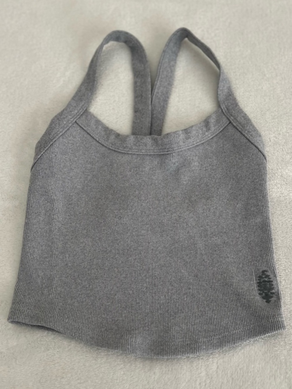 Free People Ribbed Cropped Tank Top Gray Size XS/Small